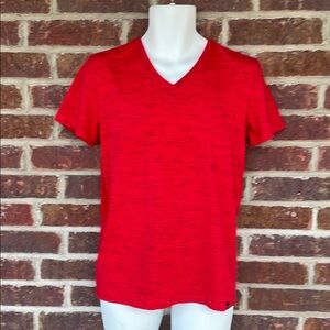 Men’s Red And Black American Eagle V-Neck Core Flex Shirt Size Small